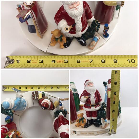 The Danbury Mint Santas Around the World Centerpiece Set England Missing Staff - Picture 13 of 16